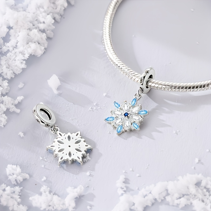 Women's 925 Silver Plated Frost Snowflake Pendant Charm